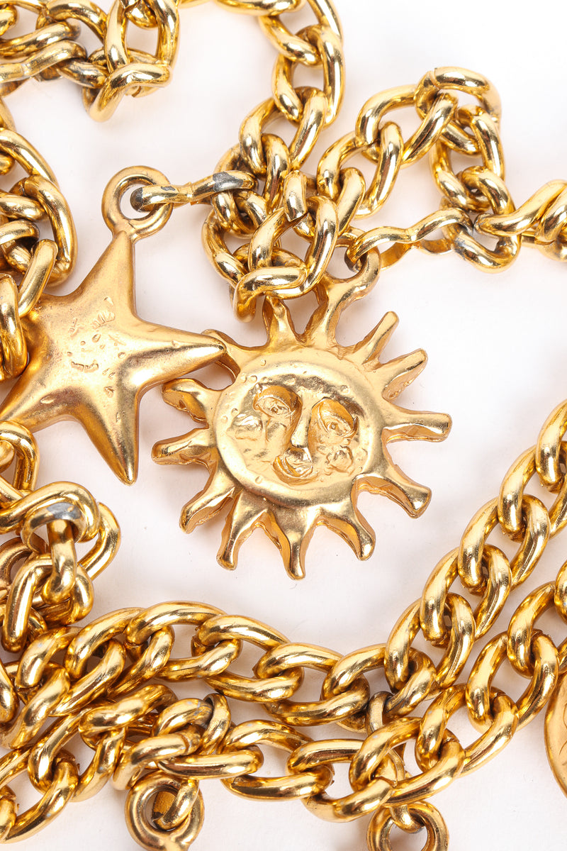 Vintage Tiered Celestial Charm Chain Belt charms at Recess Los Angeles