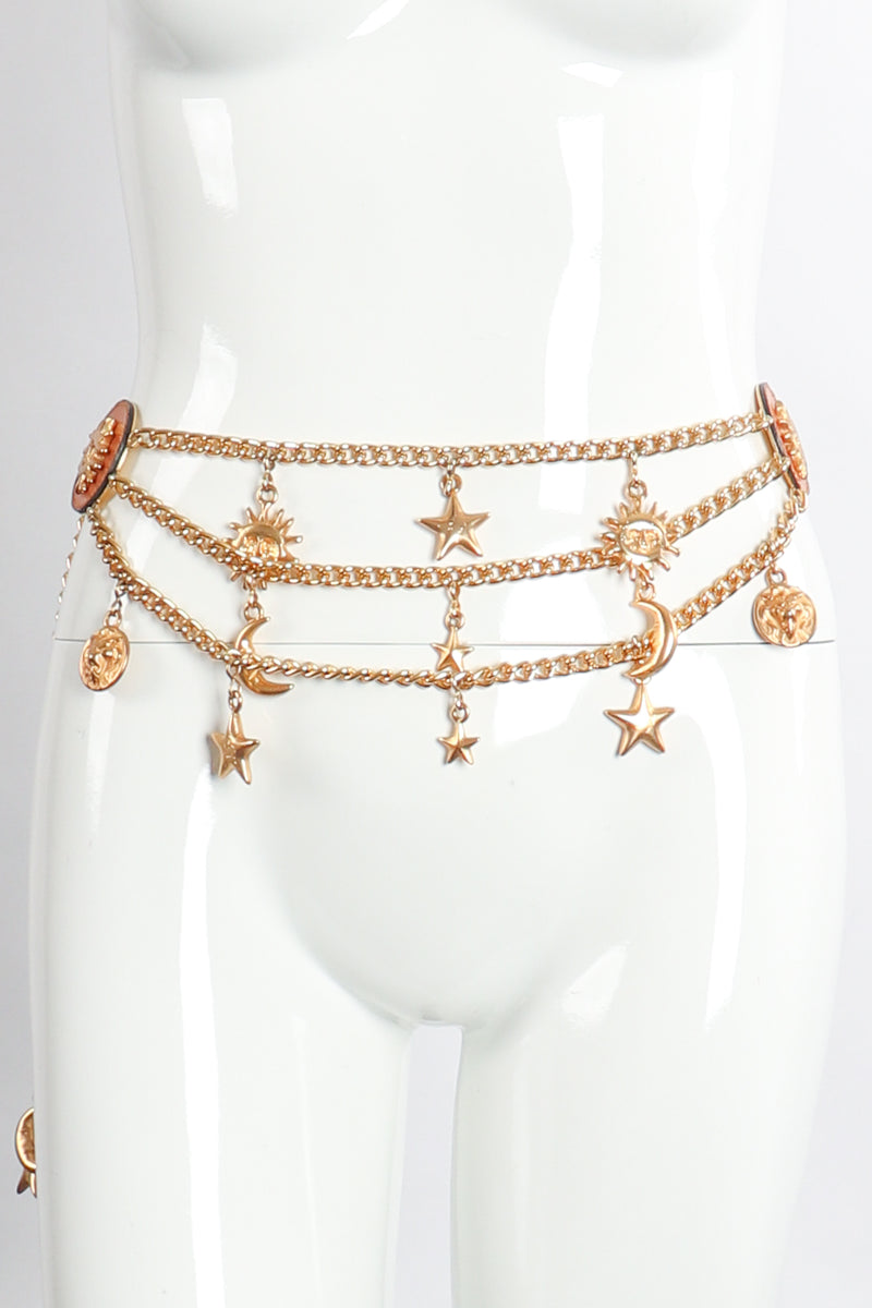 Vintage Tiered Celestial Charm Chain Belt on Mannequin at Recess Los Angeles
