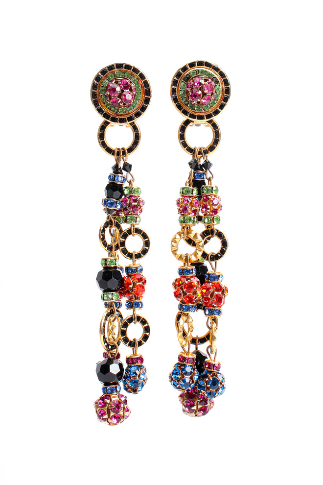 Vintage Rainbow Rhinestone Ball Drop Earrings at Recess Los Angeles