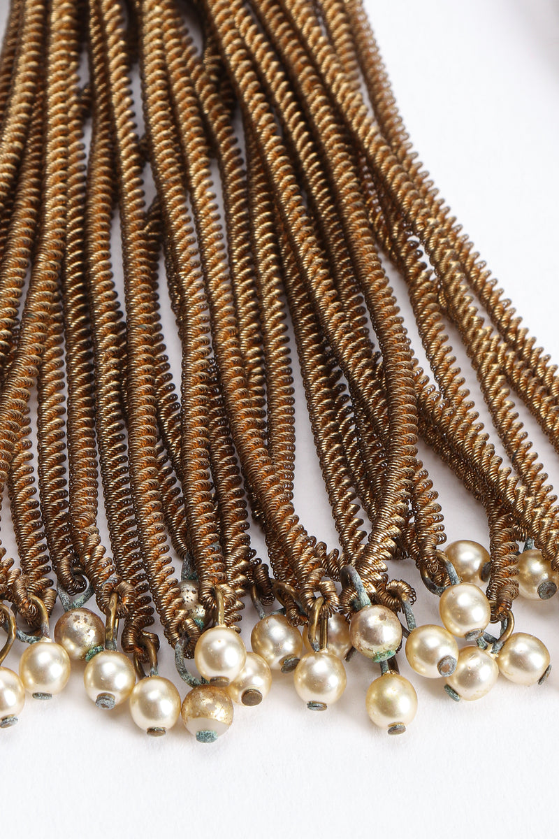 Vintage Pearl Chain Tassel Earrings oxidation at Recess Los Angeles