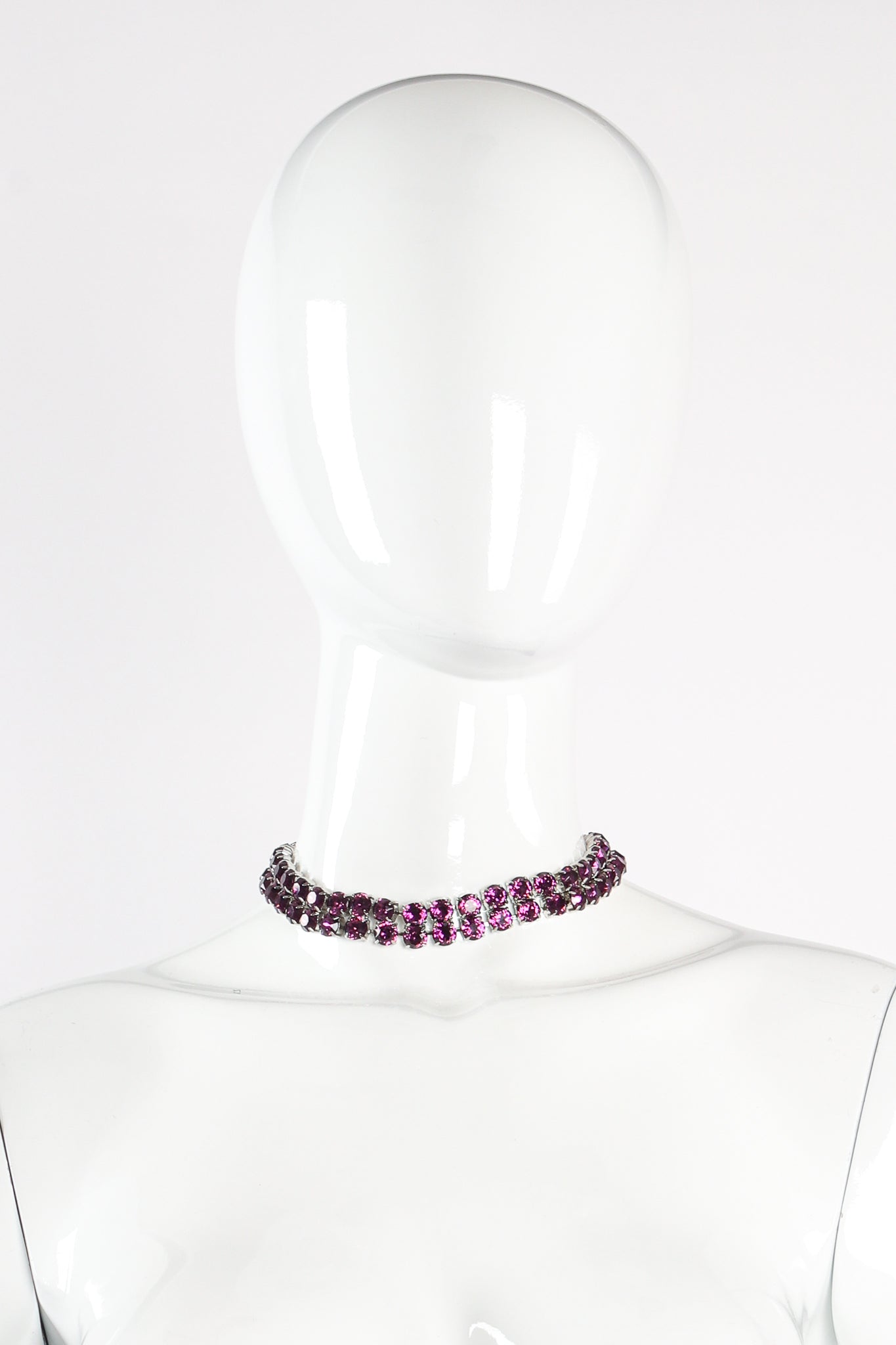 Double Row Amethyst Choker Necklace