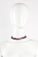 Double Row Amethyst Choker Necklace