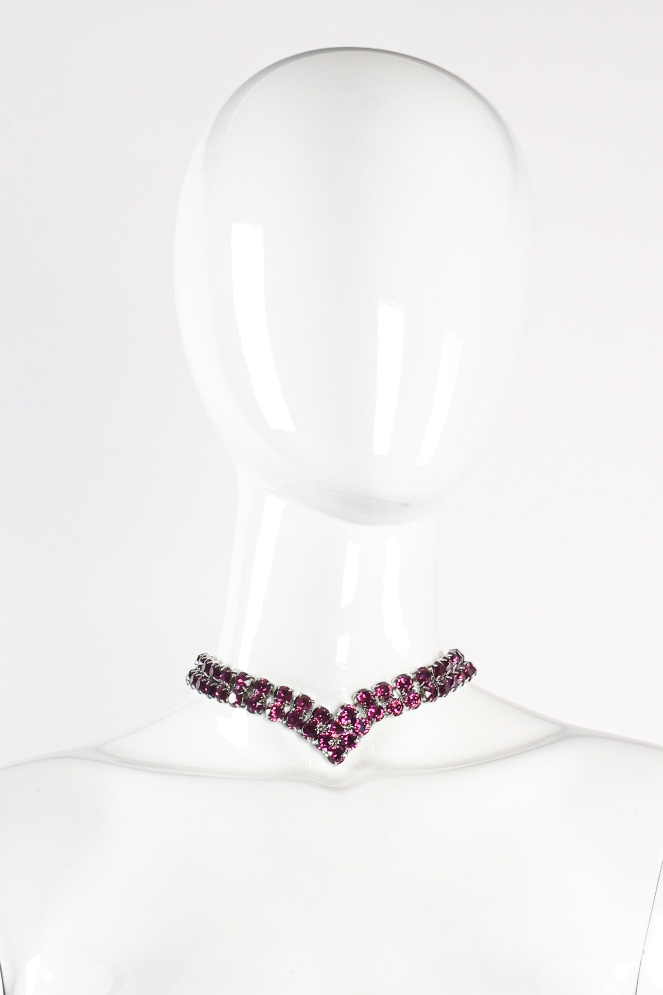 Vintage Amethyst Crystal Pointed Collar Necklace on mannequin at Recess Los Angeles