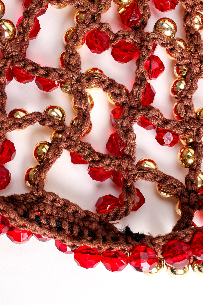 Vintage Beaded Fringe Headdress crochet detail at Recess Los Angeles