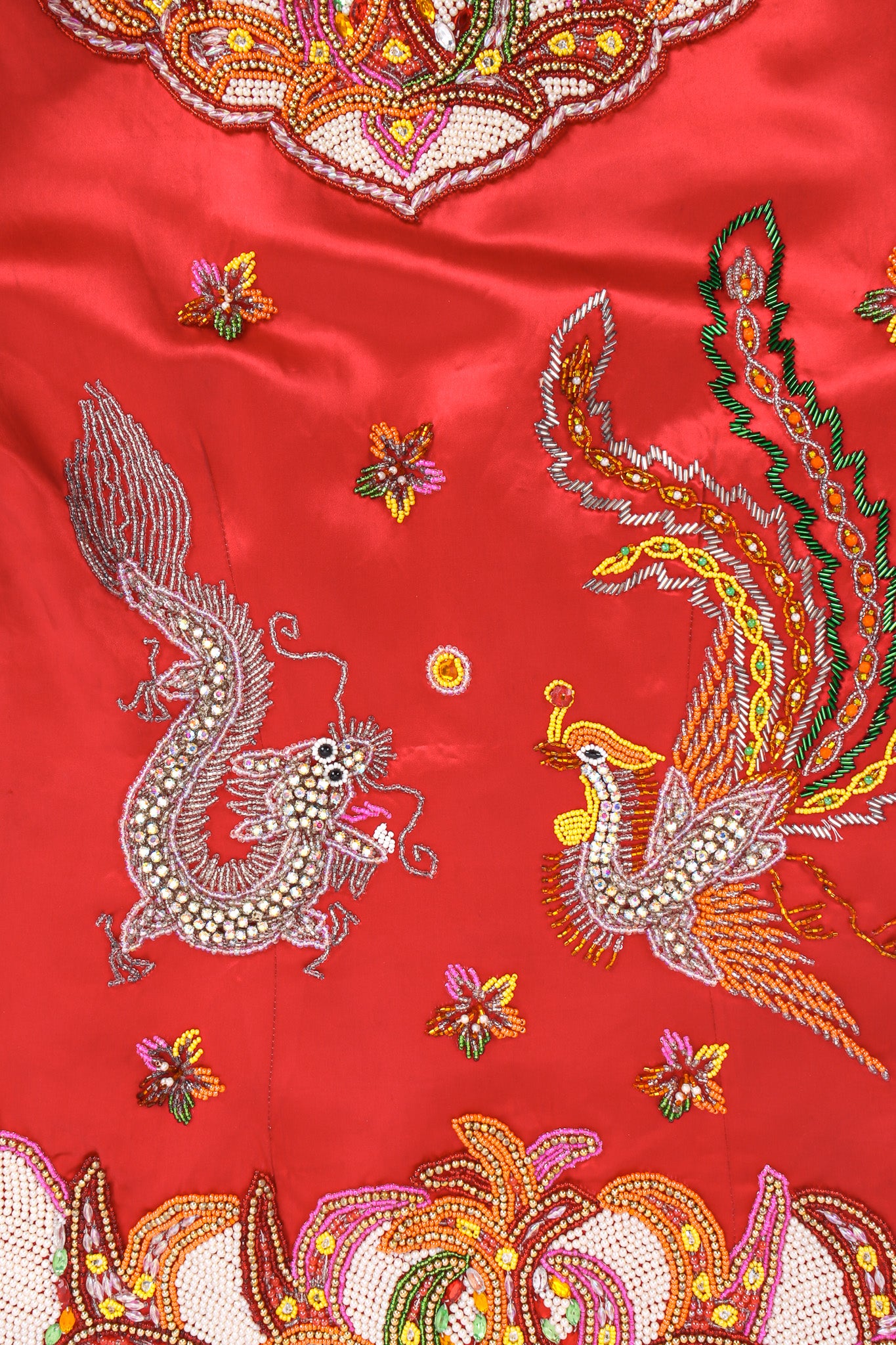Vintage Dragon Phoenix Rhinestone Beaded Jacket phoenix/dragon beadwork @ Recess LA