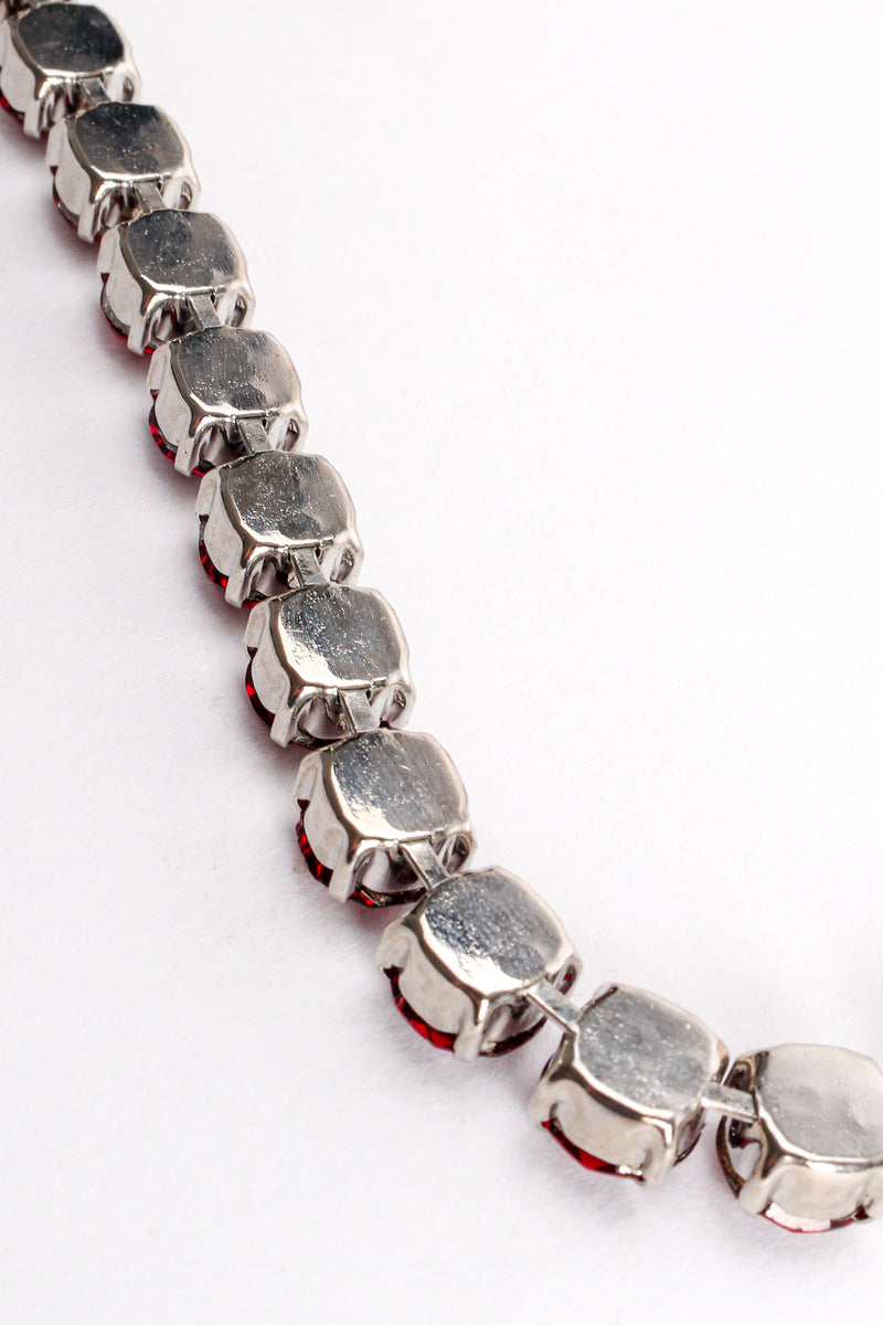 Vintage Ruby Strand Rhinestone Choker Necklace backside at Recess Los Angeles
