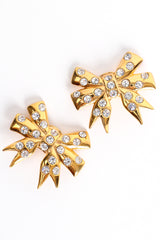 Vintage Unsigned William de Lillo Rhinestone Bow Earrings at Recess Los Angeles