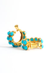 Vintage William deLillo Turquoise Cabochon Hoop Earrings at Recess Los Angeles