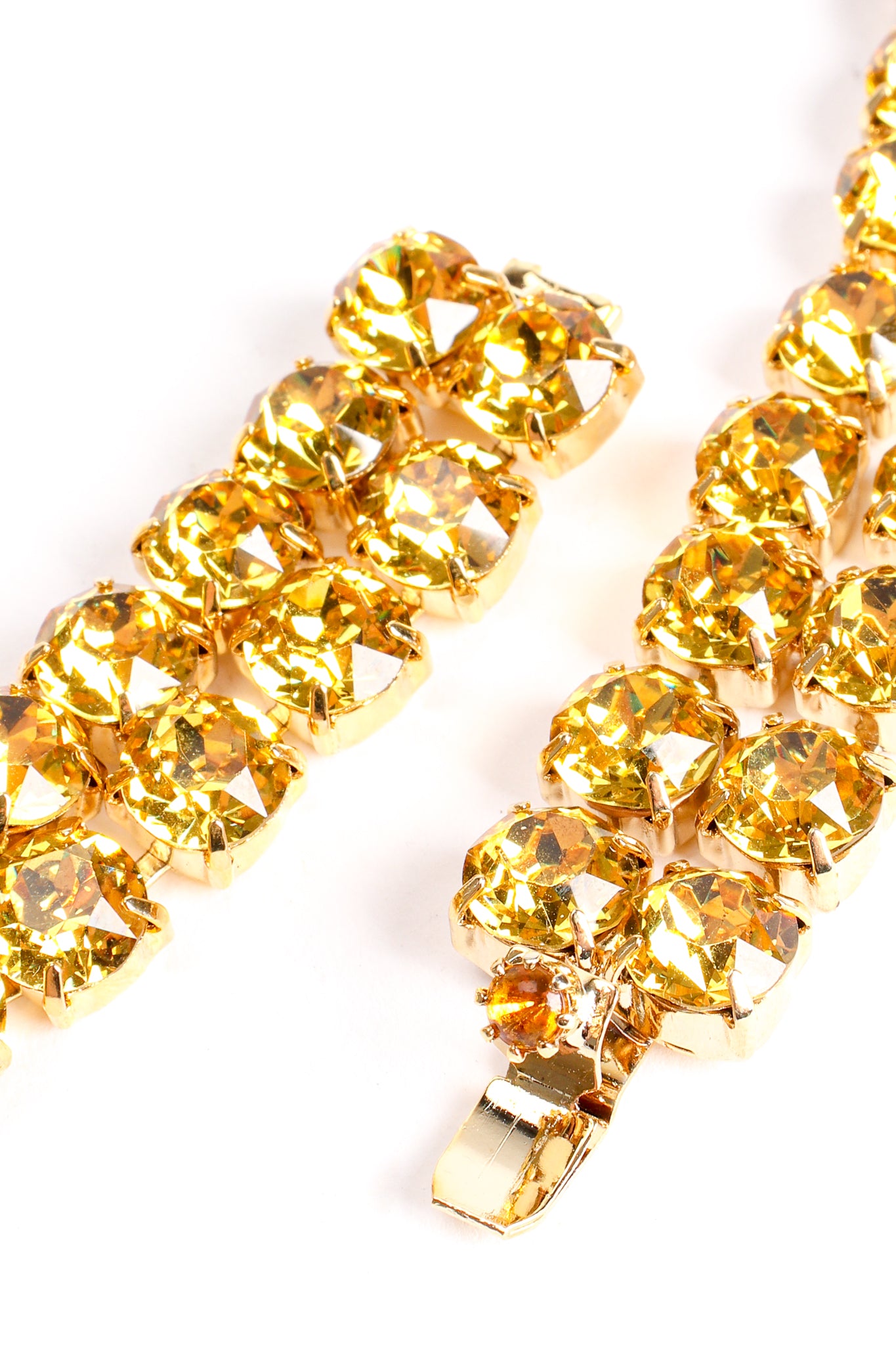 Vintage Canary Crystal Rhinestone Pointed Collar clasp at Recess Los Angeles