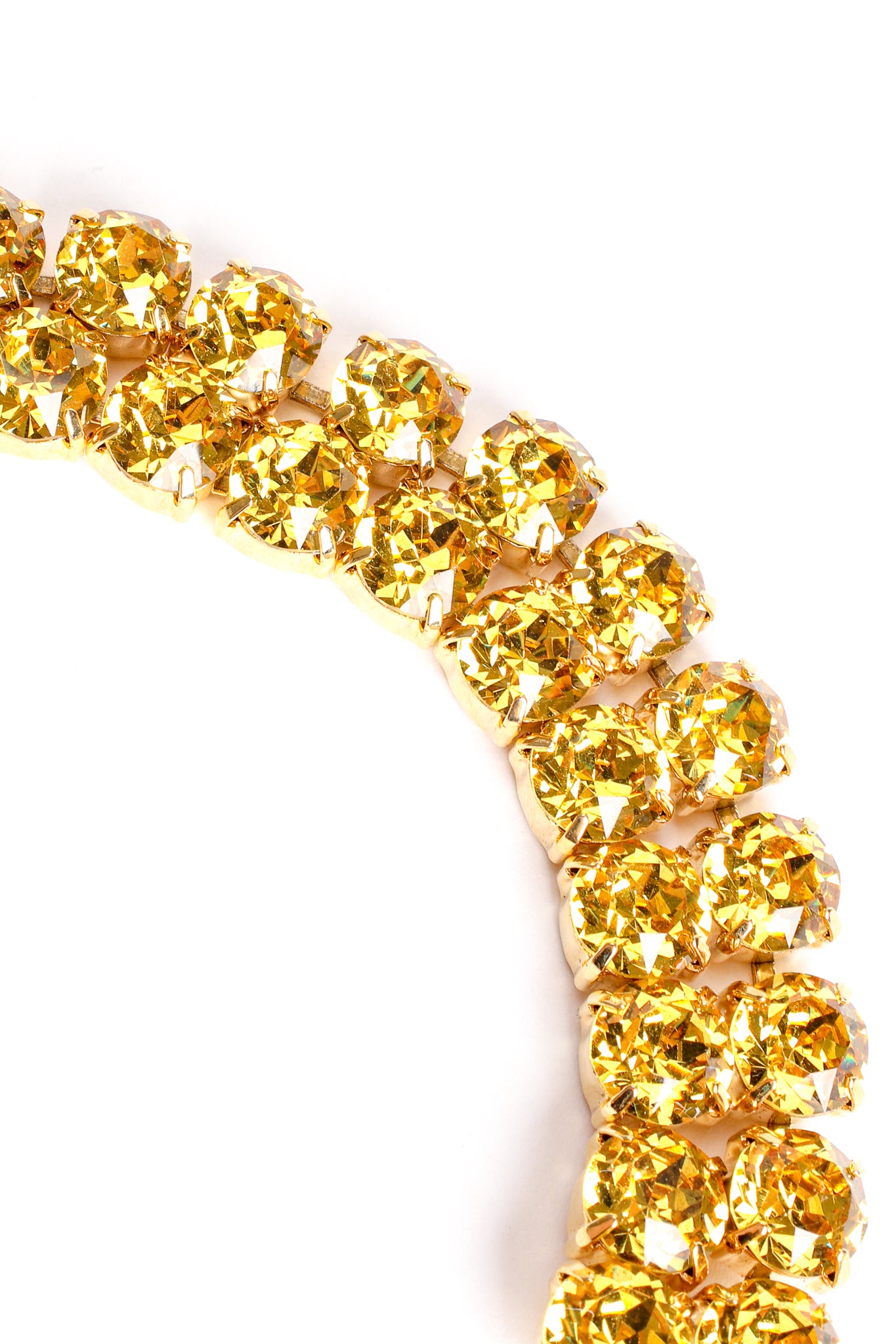 Vintage Canary Crystal Rhinestone Pointed Collar detail at Recess Los Angeles