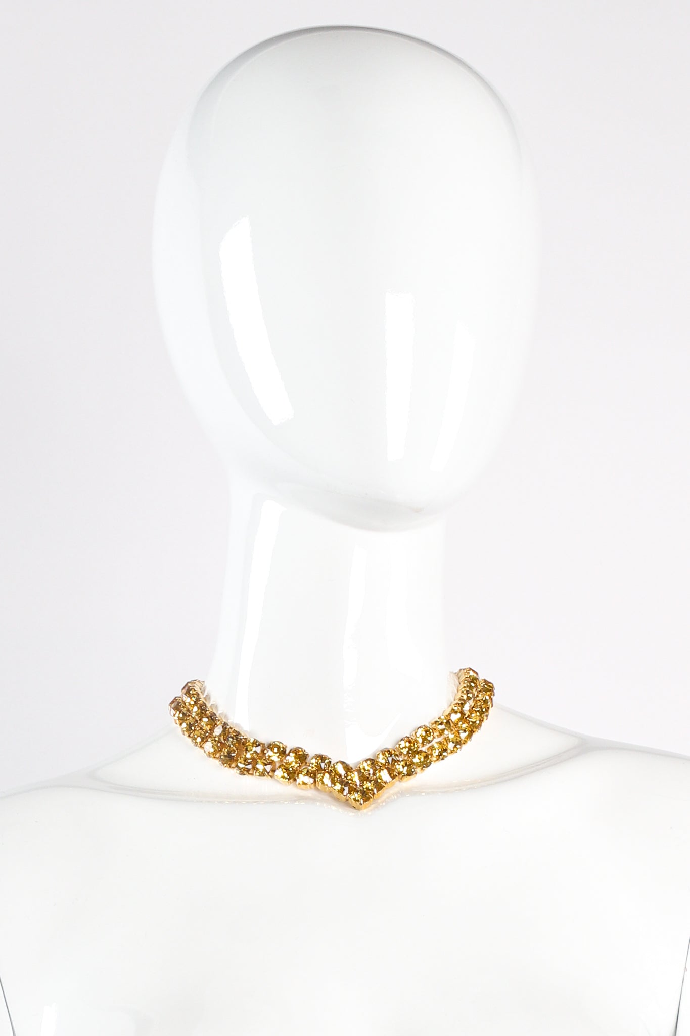 Vintage Canary Crystal Rhinestone Pointed Collar on mannequin at Recess Los Angeles