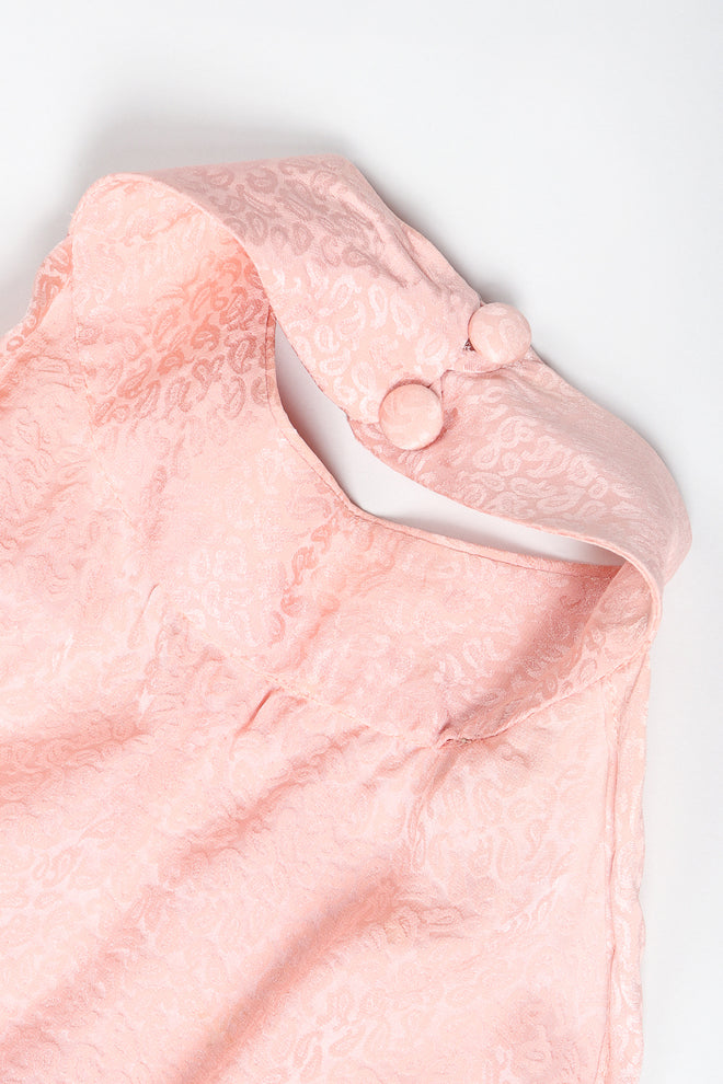 Recess Designer Consignment Vintage Millennial Pink Silk Three-Piece Halter Skirt Set Los Angeles Resale
