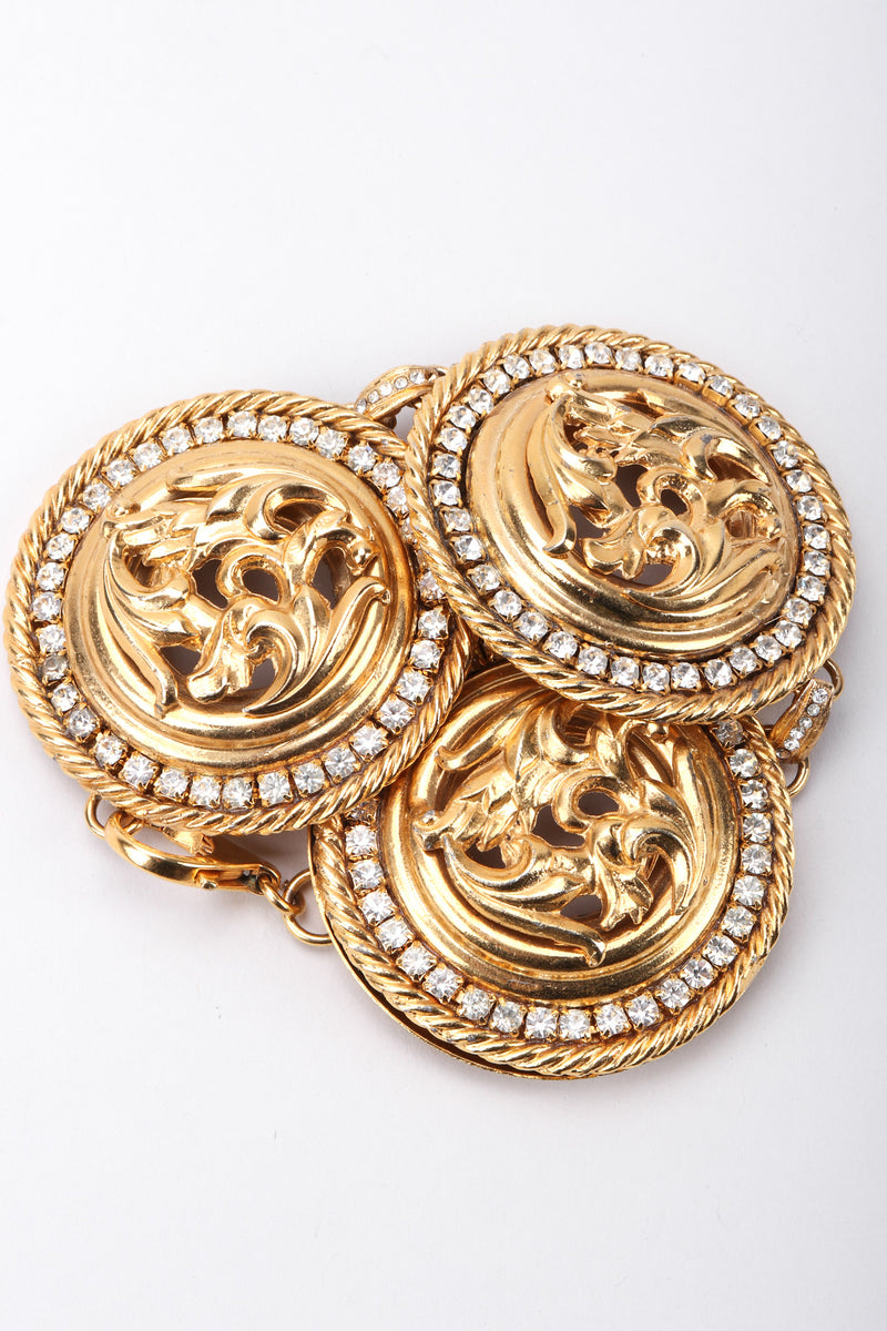 Recess Los Angeles Vintage Vintage Baroque Style Gold Bracelet Round Rhinestone Lobster Clasp