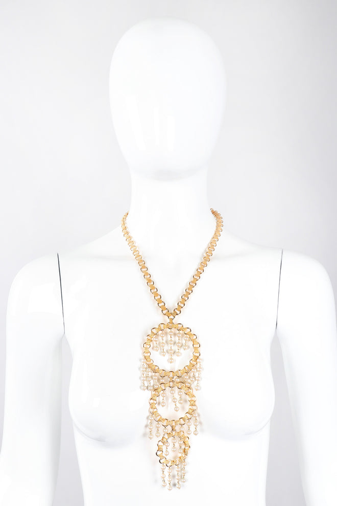 Tiered Pearl Hoop Pendant