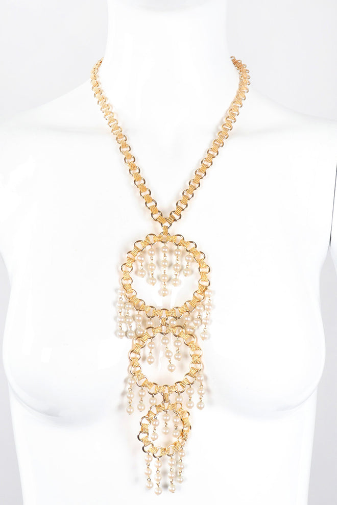 Tiered Pearl Hoop Pendant