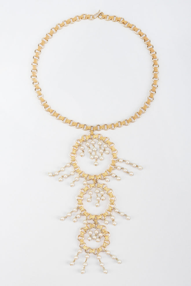 Tiered Pearl Hoop Pendant