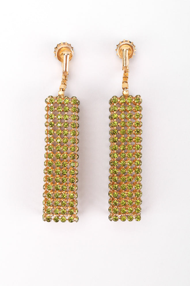 Recess Los Angeles Vintage Unsigned Crystal Rhinestone Cage Cuboid Earrings