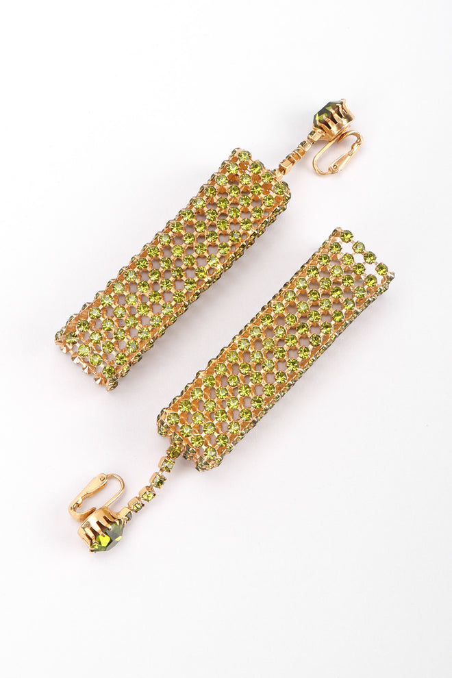 Recess Los Angeles Vintage Unsigned Crystal Rhinestone Cage Cuboid Earrings