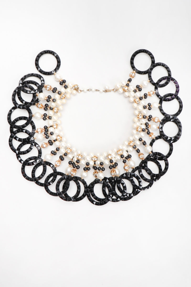 Recess Los Angeles Vintage Pearl Lucite Ring Collar Necklace