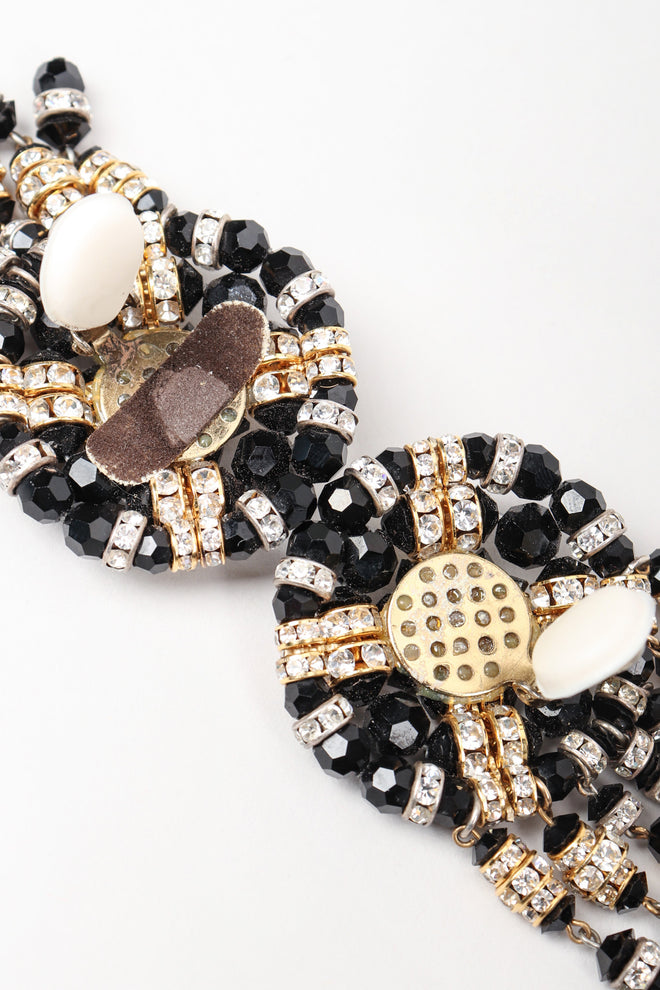 Recess Los Angeles Vintage Beaded Button Fringe Clip On Earrings
