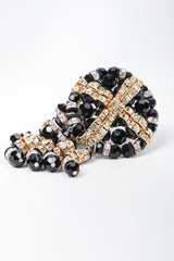 Recess Los Angeles Vintage Beaded Button Fringe Clip On Earrings