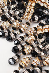 Recess Los Angeles Vintage Beaded Button Fringe Clip On Earrings