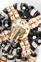 Recess Los Angeles Vintage Beaded Button Fringe Clip On Earrings