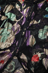 Recess Los Angeles Vintage Jerry Sherman Sheer Metallic Lamé Floral Cocoon Cardigan Jacket