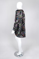 Recess Los Angeles Vintage Jerri Sherman Sheer Floral Metallic Lamé  Batwing Cocoon Cardigan Jacket