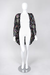 Recess Los Angeles Vintage Jerri Sherman Sheer Floral Metallic Lamé  Batwing Cocoon Cardigan Jacket