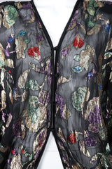 Recess Los Angeles Vintage Jerry Sherman Sheer Metallic Lamé Floral Cocoon Cardigan Jacket