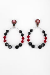 Recess Los Angeles Vintage Unsigned Crystal Bead Hoop Earrings