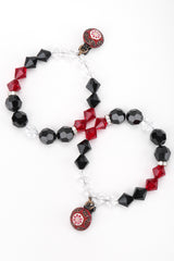 Recess Los Angeles Vintage Unsigned Crystal Bead Hoop Earrings