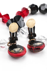 Recess Los Angeles Vintage Unsigned Crystal Bead Hoop Earrings