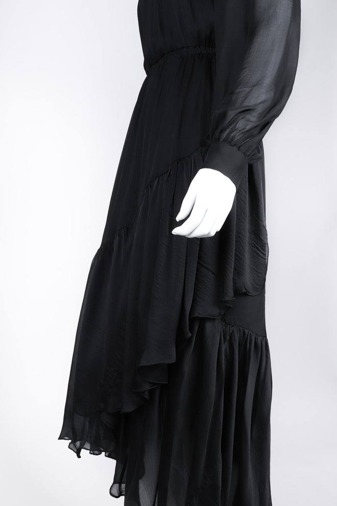 Recess Los Angeles Vintage Egyptian Beaded Collar Silk Chiffon Dress