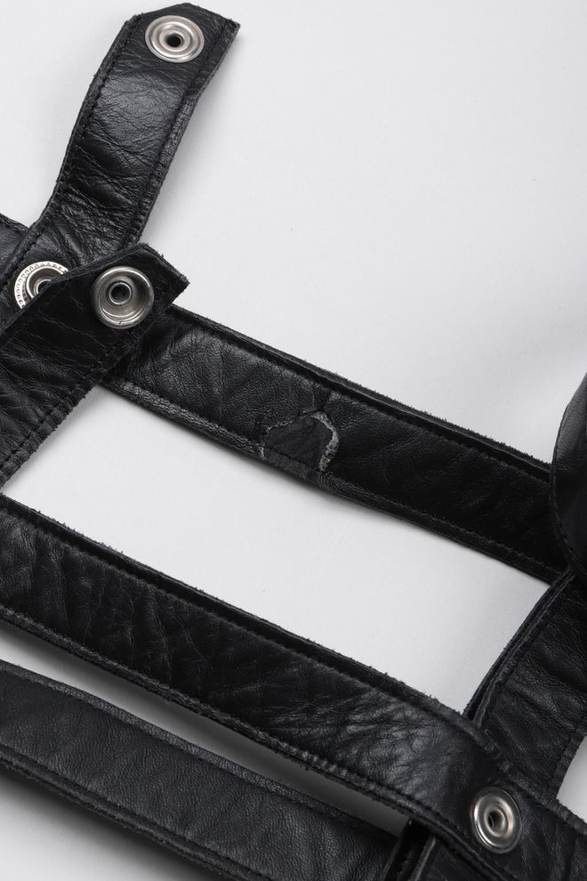 Recess Los Angeles Vintage Leather Cage Bondage Bomber Jacket