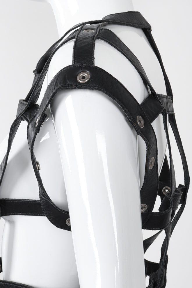 Recess Los Angeles Vintage Leather Cage Bondage Bomber Jacket