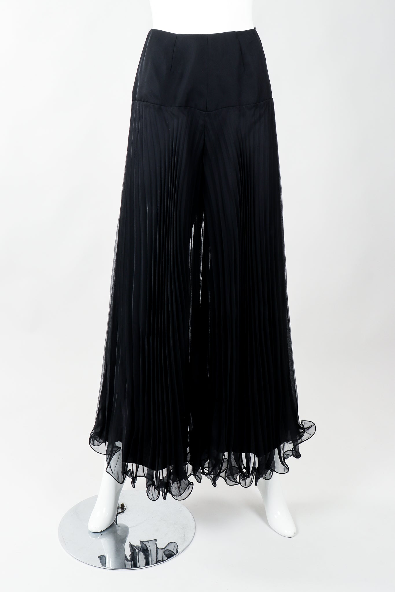 Vintage Bullocks Wilshire Pleated Chiffon Palazzo Pant on Mannequin at Recess