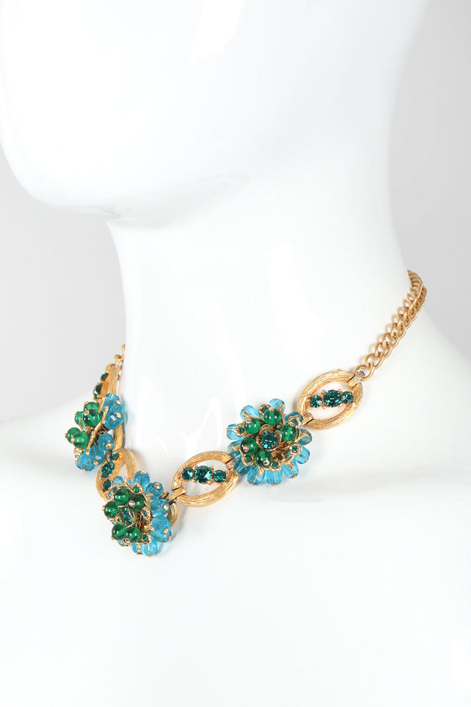 Recess Designer Consignment Vintage Ocean Flower Choker Collar Necklace Los Angeles Resale