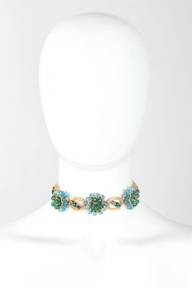 Recess Designer Consignment Vintage Ocean Flower Choker Collar Necklace Los Angeles Resale