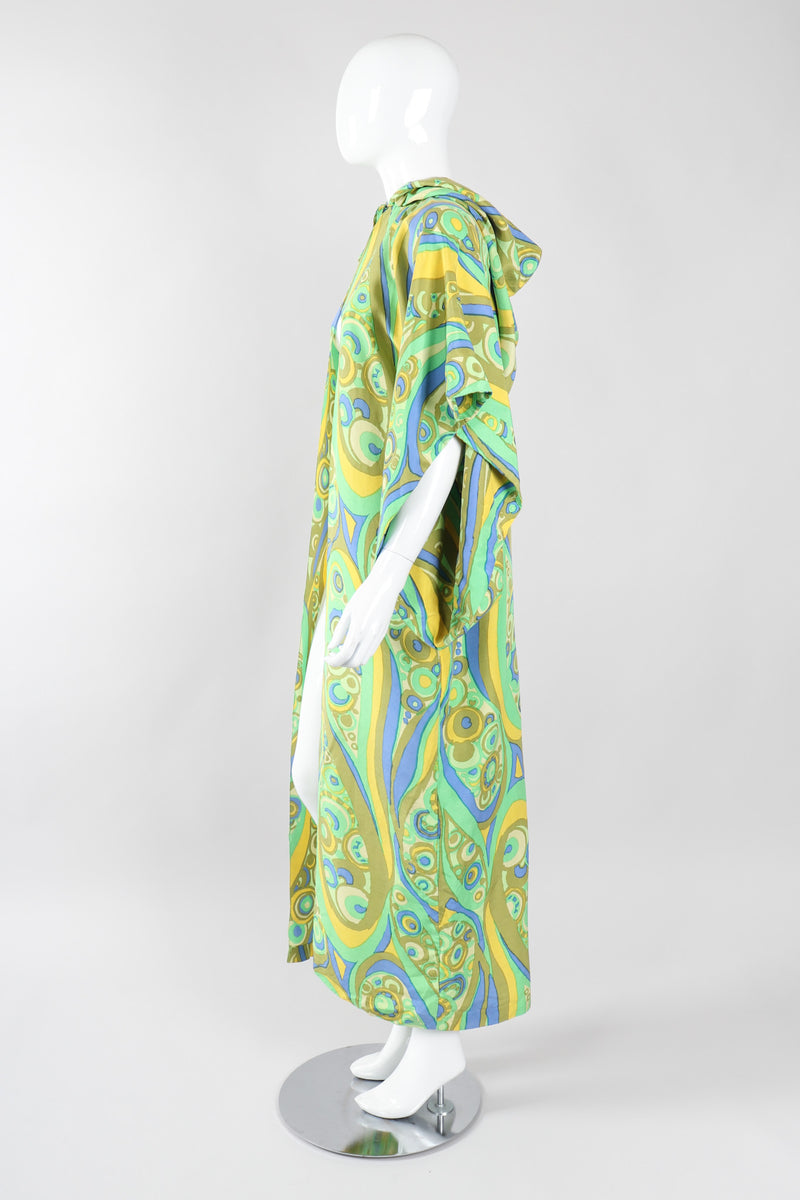 Recess Los Angeles Vintage 60s Mod Print Hooded Kimono Duster Robe