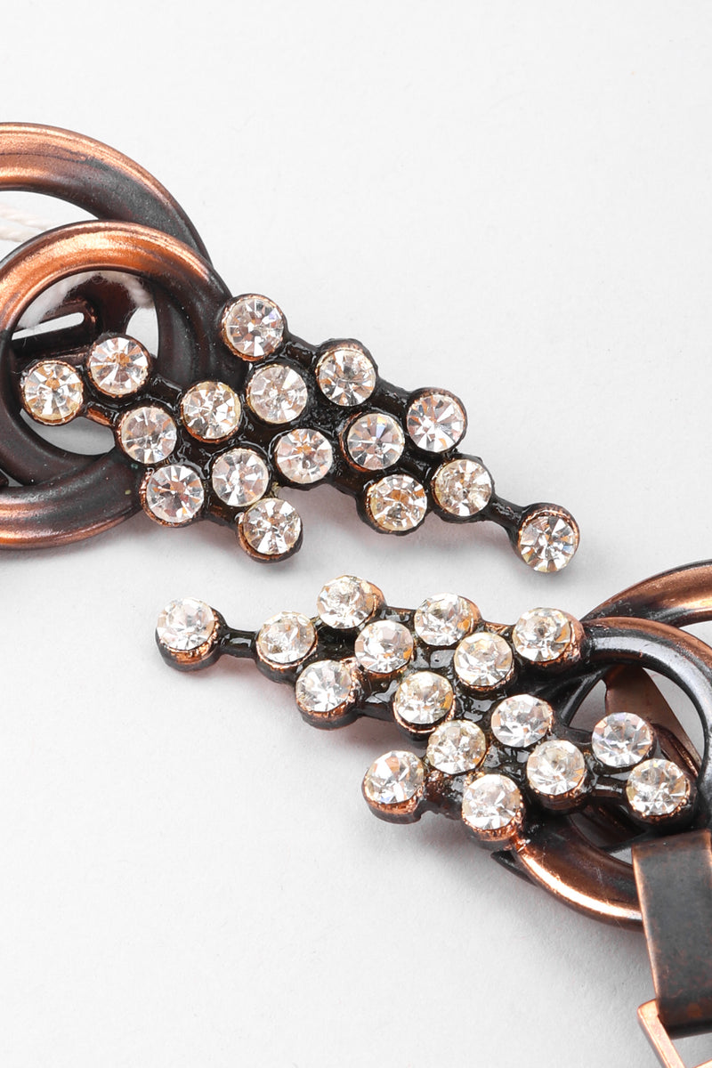 Recess Los Angeles Vintage Raffaele Giacomini Bronze Crystal Mesh Elf Drop Earrings