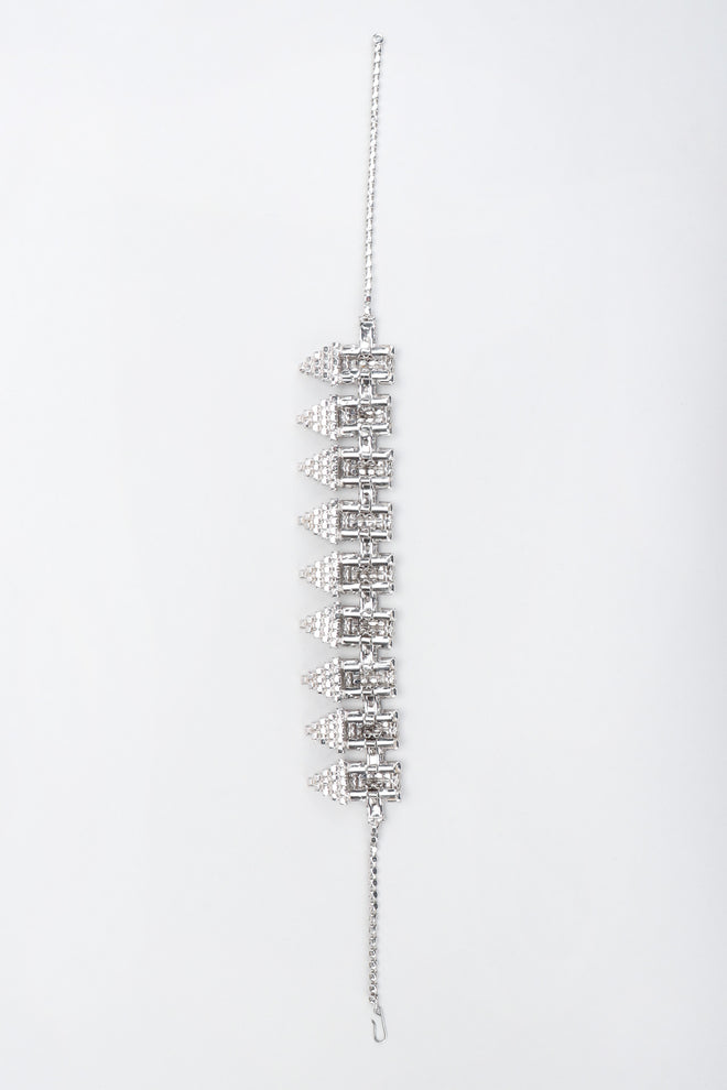 Recess Los Angeles Vintage Art Deco Pointed Crystal Choker Necklace