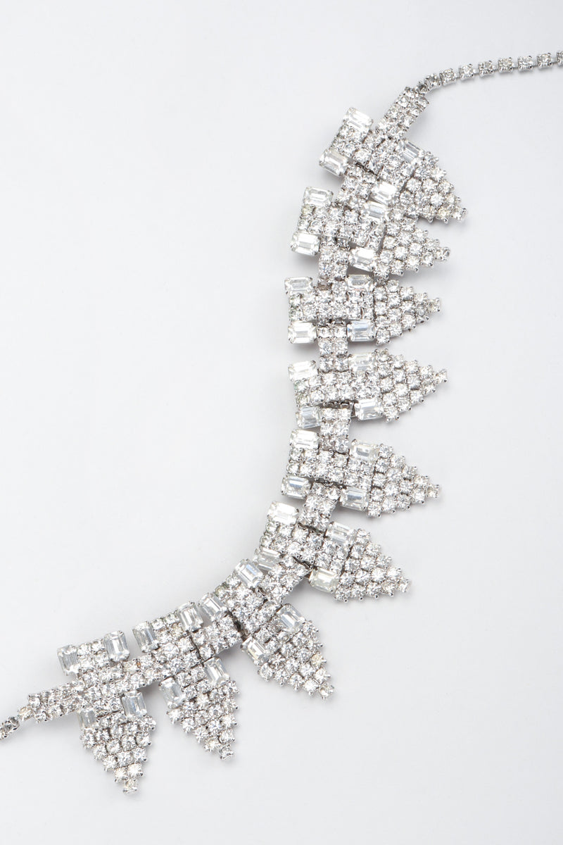 Recess Los Angeles Vintage Art Deco Pointed Crystal Choker Necklace