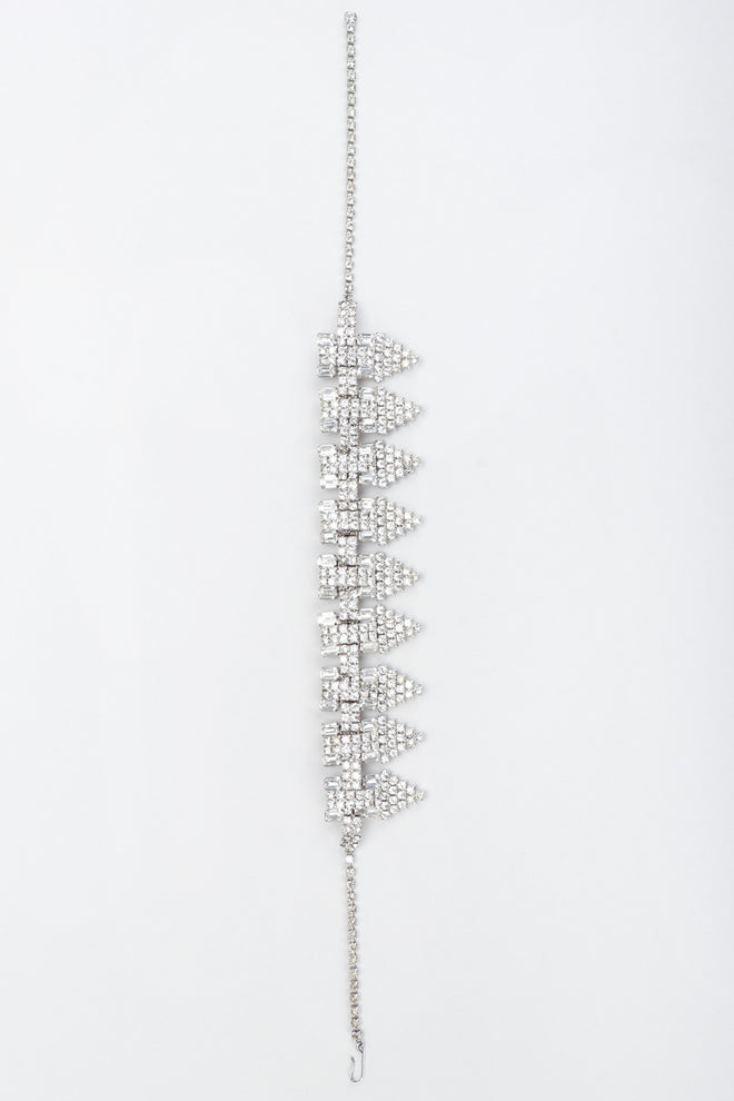 Recess Los Angeles Vintage Art Deco Pointed Crystal Choker Necklace