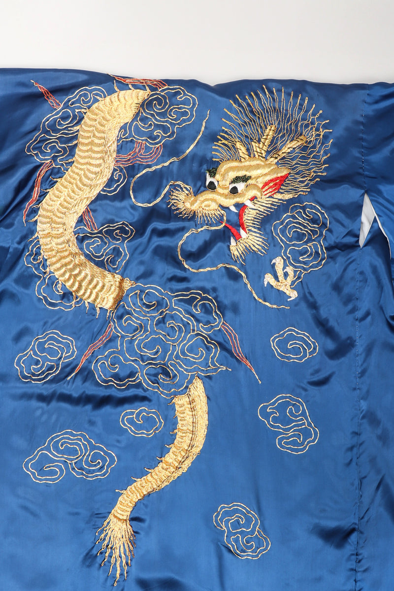 Recess Los Angeles Vintage Made In Japan Royal Gold Dragon Couching Embroidered Kimono Robe