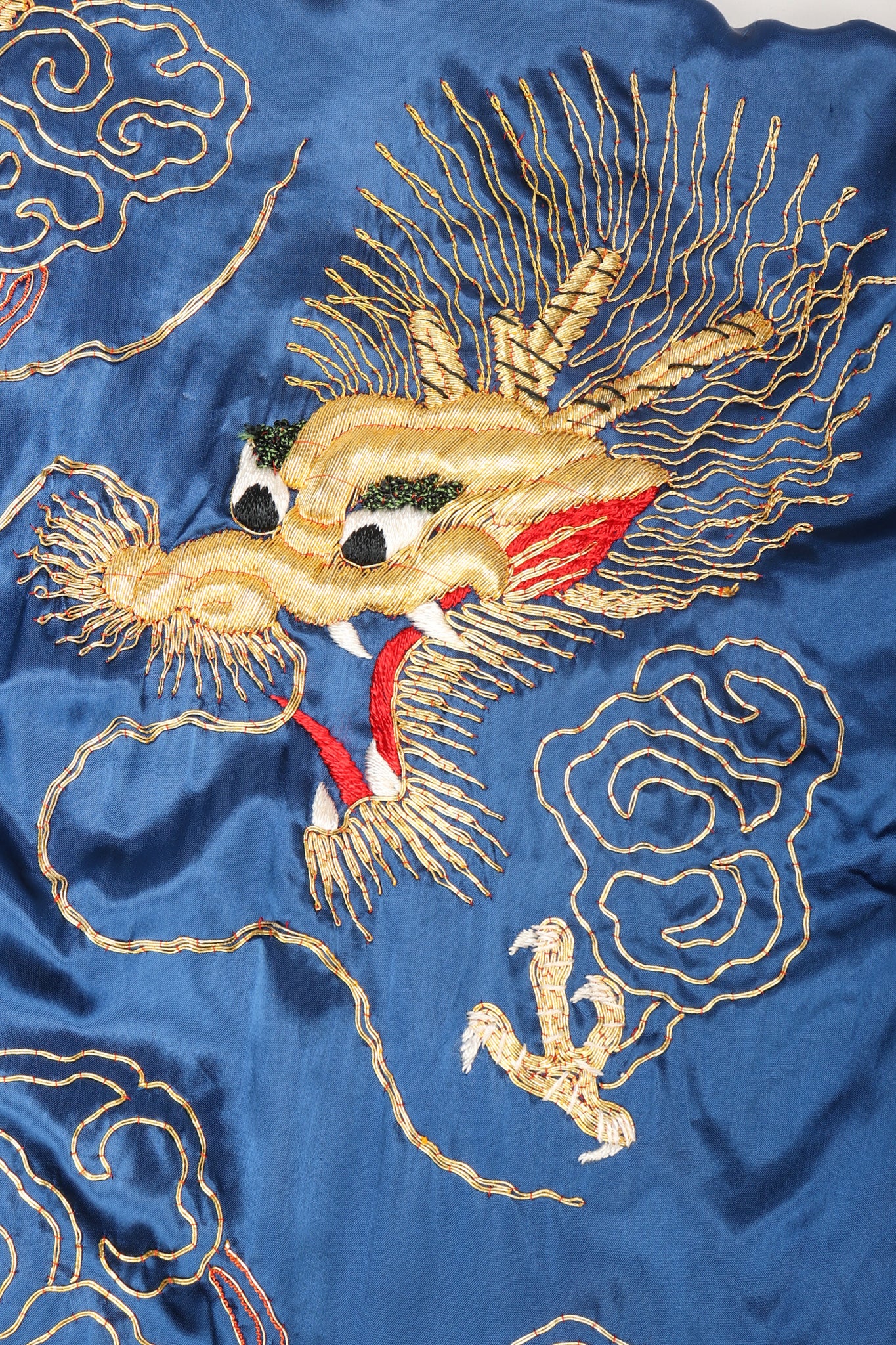 Recess Los Angeles Vintage Made In Japan Royal Gold Dragon Couching Embroidered Kimono Robe