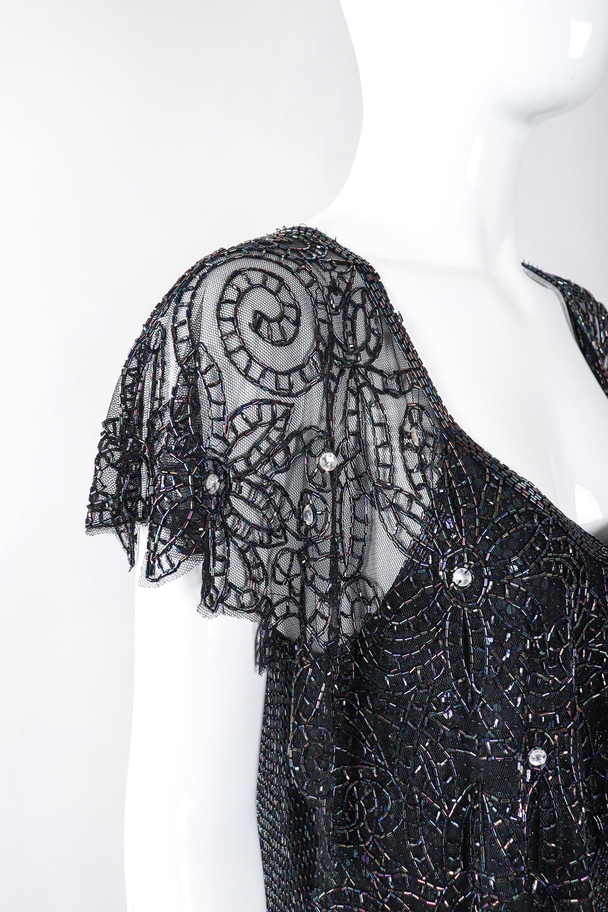 Vintage Embellished Bead Lace Bertha Collar Dance Dress – Recess