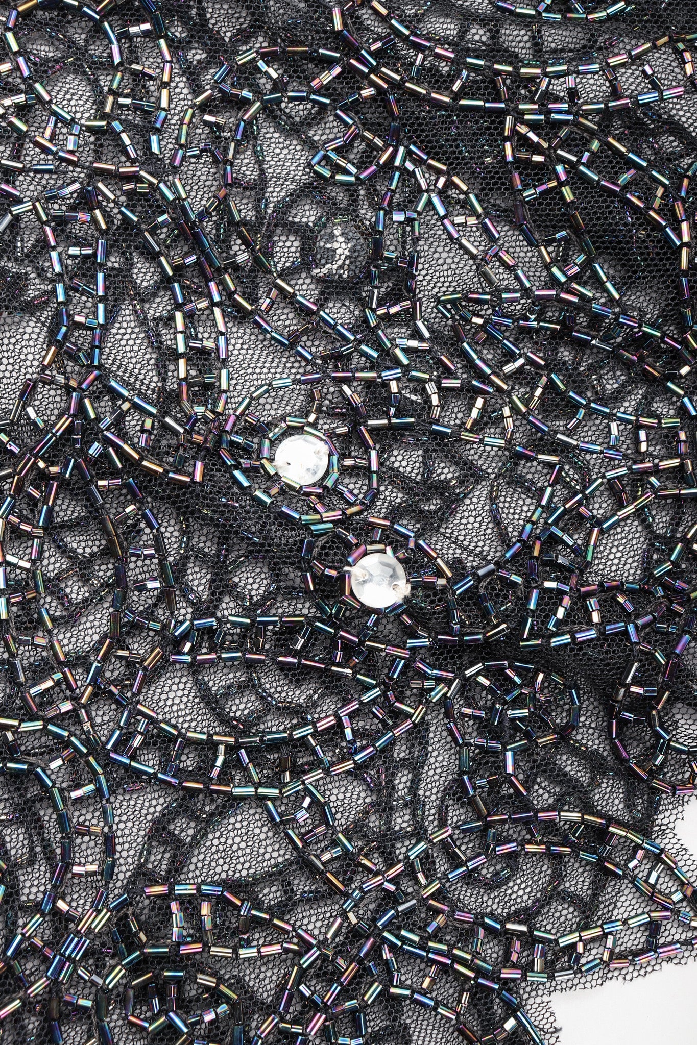 Recess Los Angeles Vintage Embellished Bead Lace Bertha Collar Dance Dress