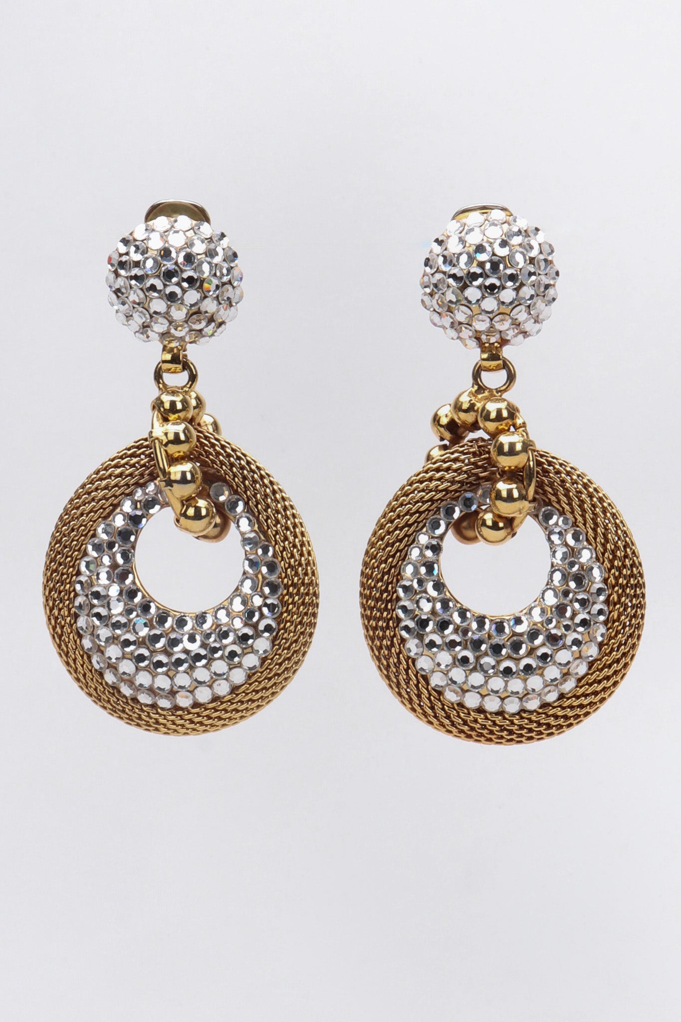 Recess Los Angeles Vintage Crystal Mesh Drop Earrings